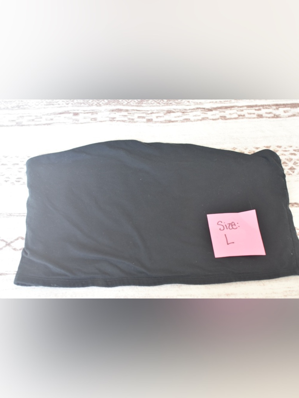 Classic Black Strapless Crop Tube Top - Size L